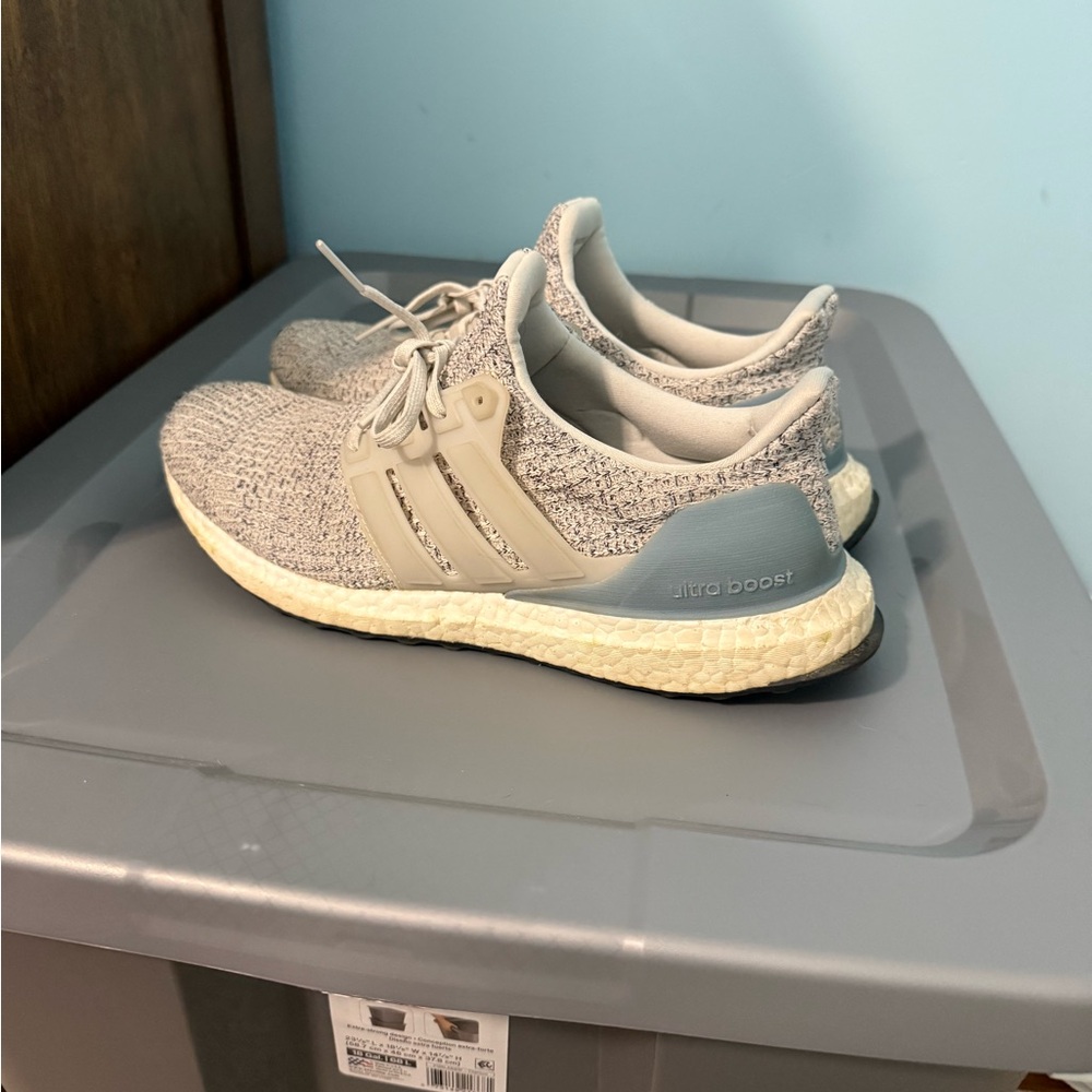 Adidas Ultra Boost Gray and Cream Sneakers